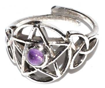 (image for) Pentacle amethyst adjustable ring