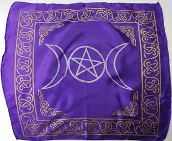 (image for) 18"x18" Purple rayon Triple Moon cloth