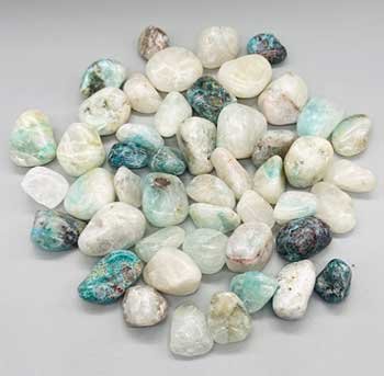 (image for) 1 lb Quartz W Chrysocolla tumbled stones